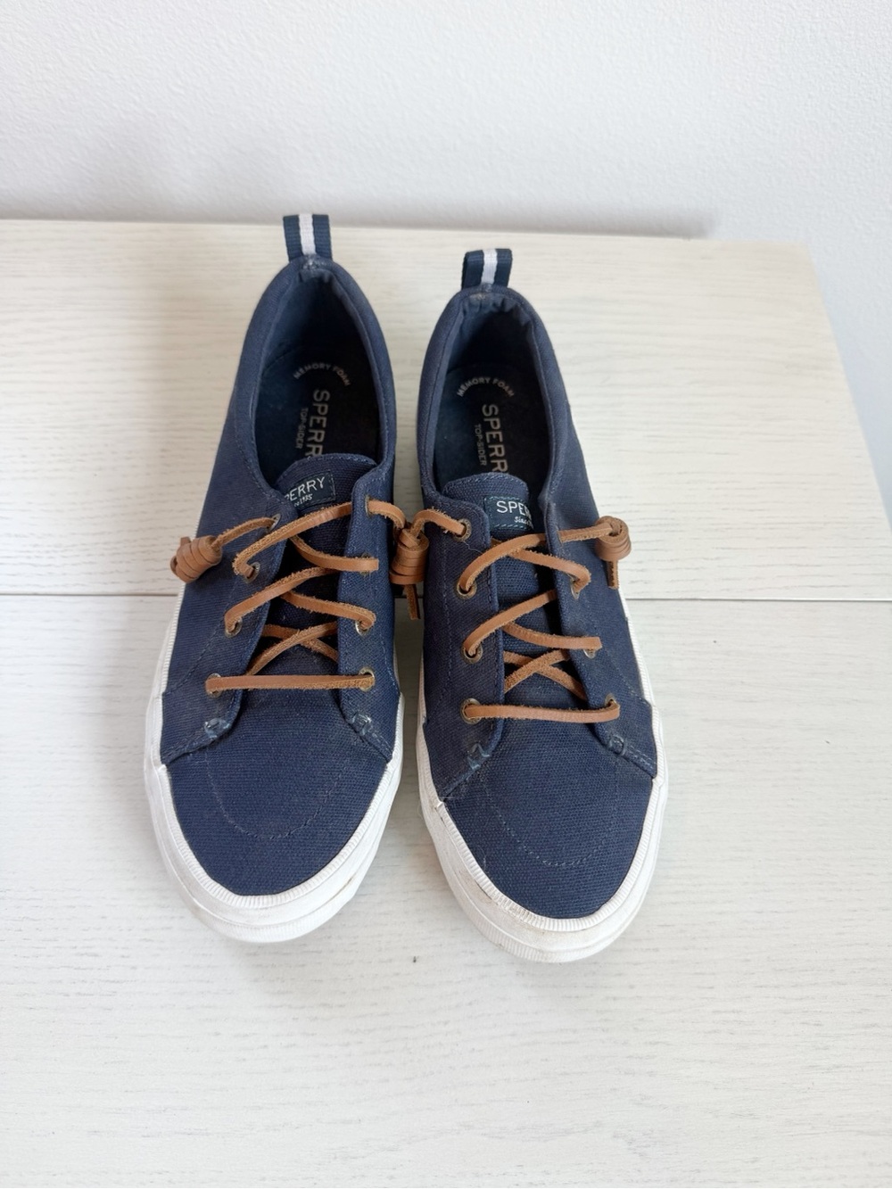 Sperry Women’s Navy Canvas Boat Shoes Sneakers Casual Coastal Grandma Size 9